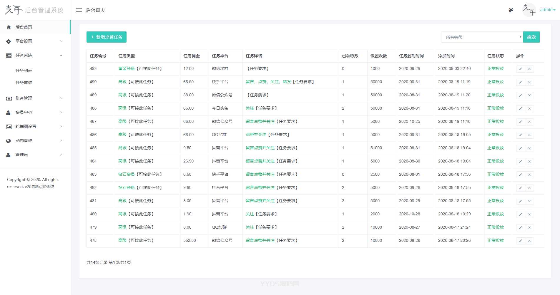 Thinkphp新版蓝色UI抖音快手点赞系统源码+完整后台