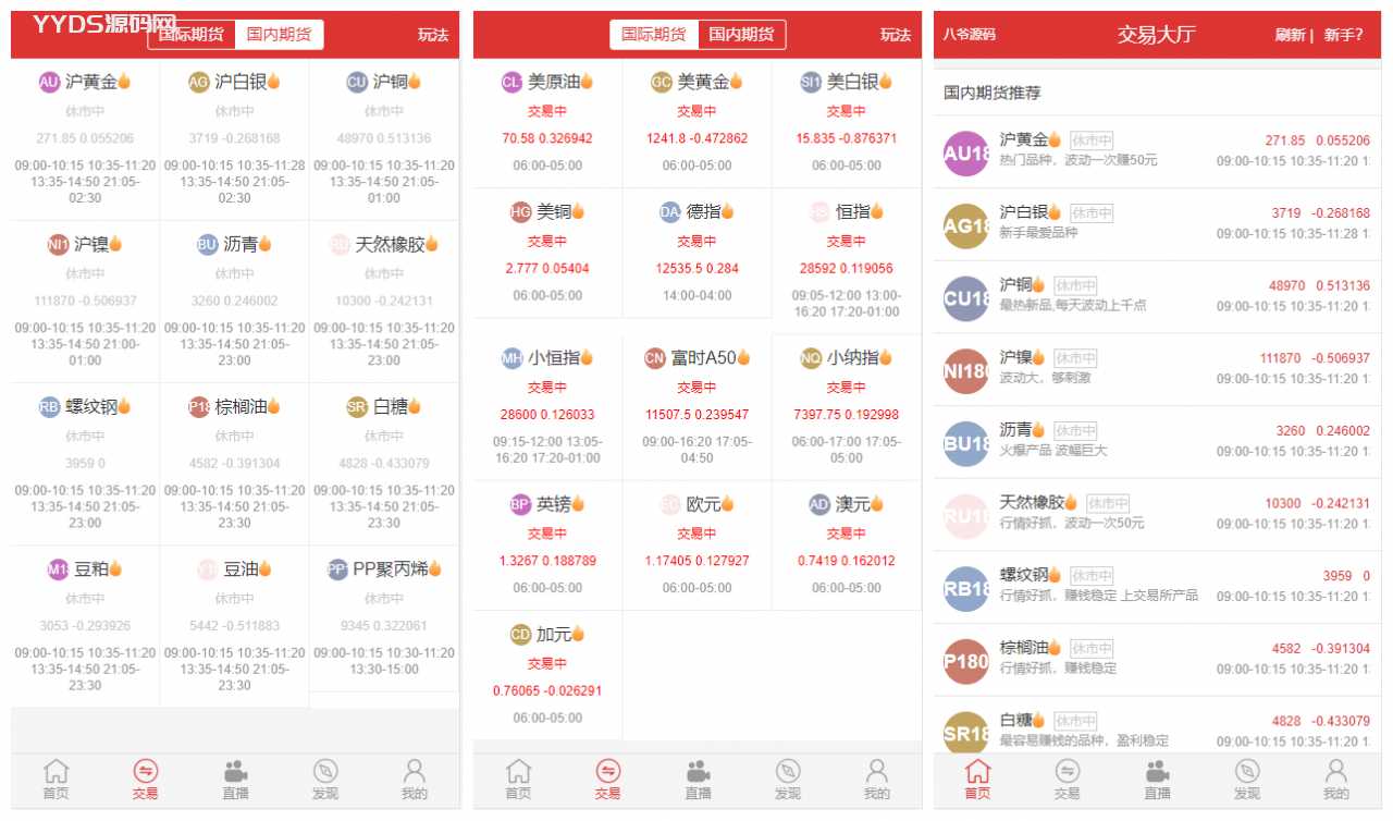 富盈国际微盘源码点位盘yii高端系列+国内国外原油期货盘+带直播页面+完整运营版