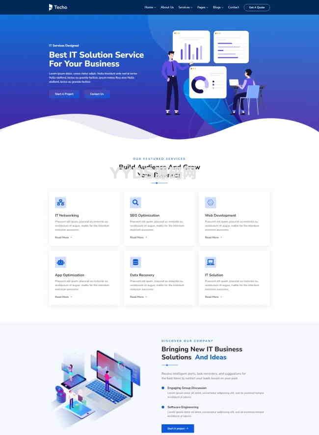 IT解决方案服务公司宣传网站模板