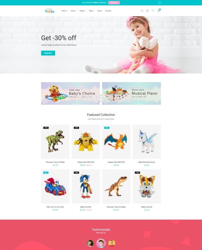 html5儿童玩具商城网站模板