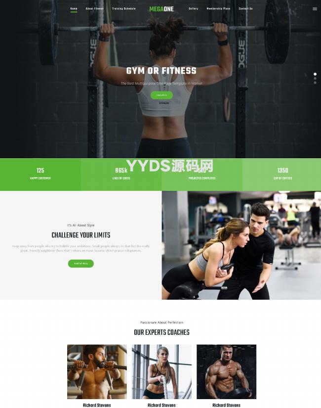 健身房运动健身宣传网站模板