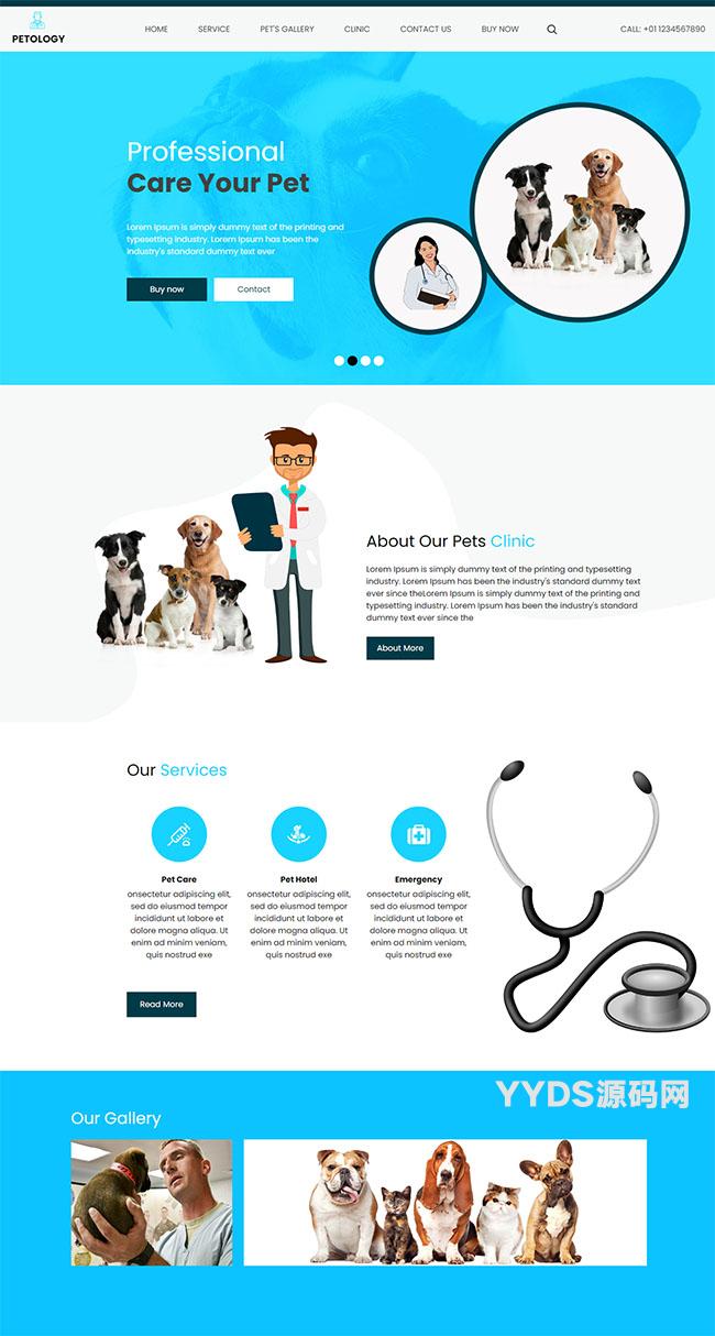 HTML宠物医院诊所网站模板源码下载