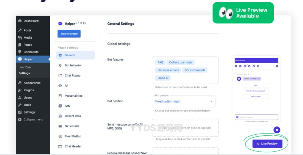 WordPress插件OpenAI聊天机器人Helper助手破解版 v1.0.18