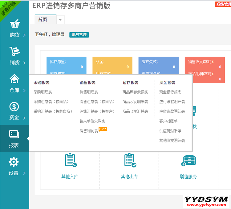 多商户多仓库带扫描云进销存系统ERP管理系统Saas营销版无限商户源码